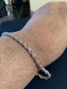 Silver Rope Chain Bracelet - Women Jewelry